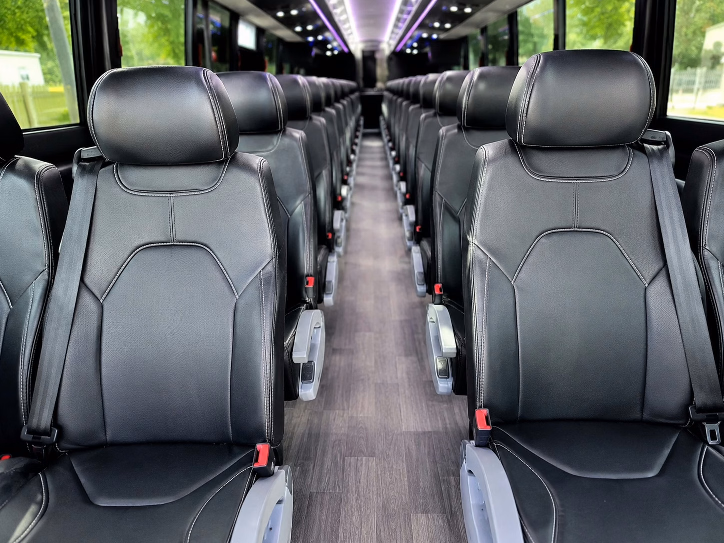 56 passenger charter bus inside