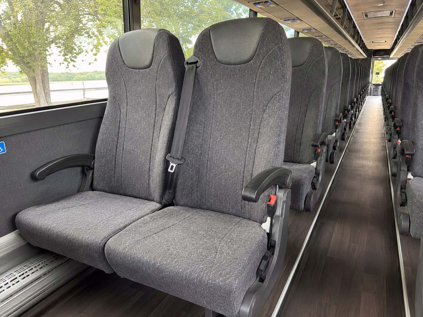new york city charter bus interior